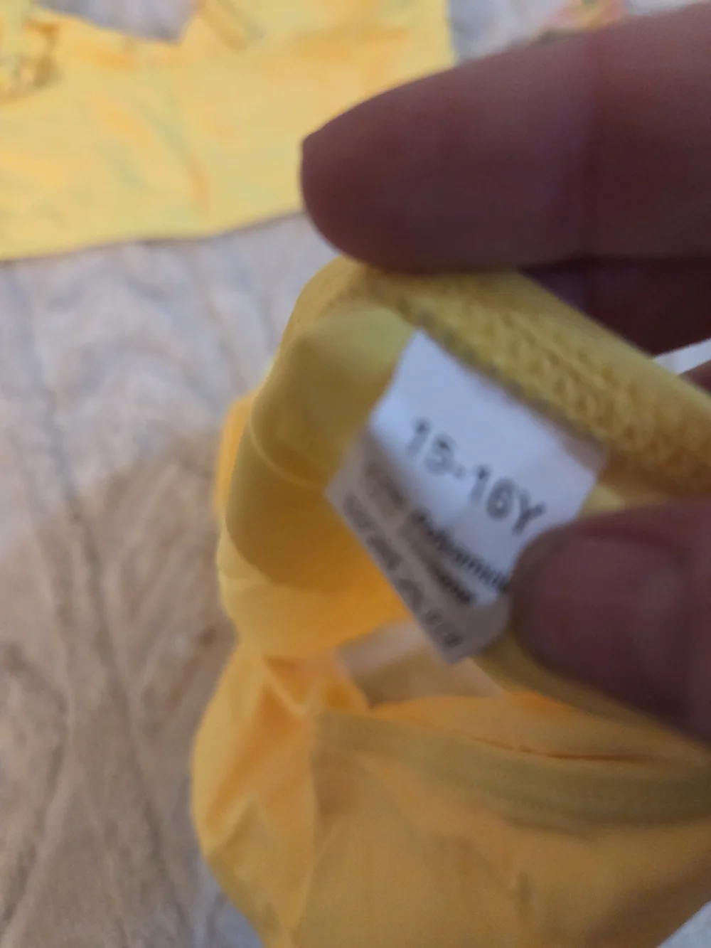 Bright Yellow 3-Piece Bikini‎ Set Teen Tropical Sarong Size Girls 14/15 Swimsuit